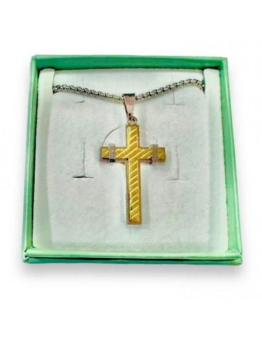 Collana pendente croce in acciaio cod. 03