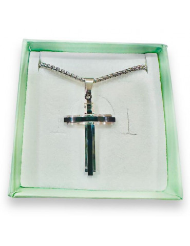 Collana pendente croce in acciaio cod. 06